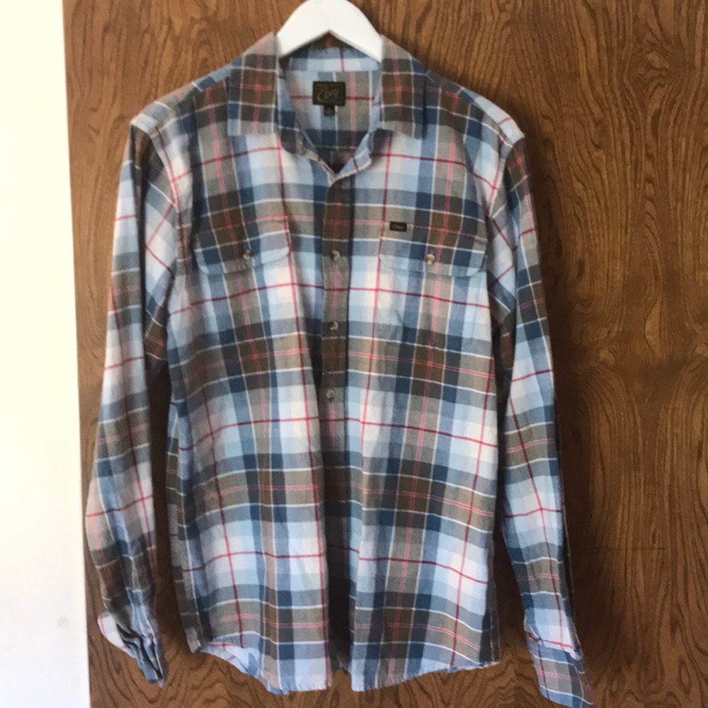 Obey Plaid Button Up Shirt size Medium